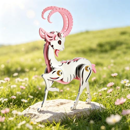 3D Metal Puzzle Zodiac Sheep Stainless Steel,Pink & Silver - color: C01-sheep Pink