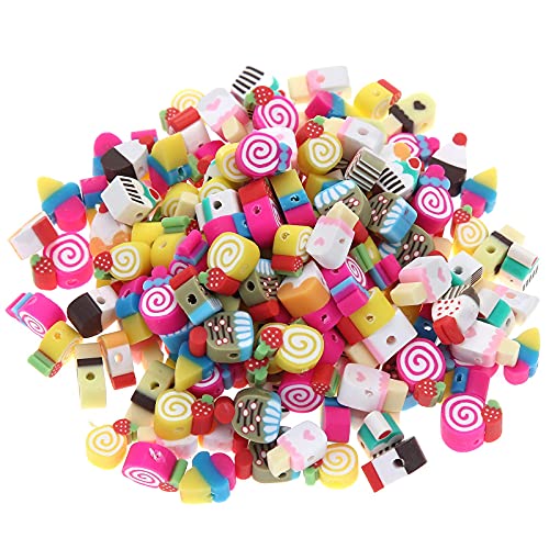 100pcs Mixed Polymer Clay Spacer Beads for Women Jewelry Making DIY Bracelet Necklace Hair Clip Accessories (Candy) - color: Candy