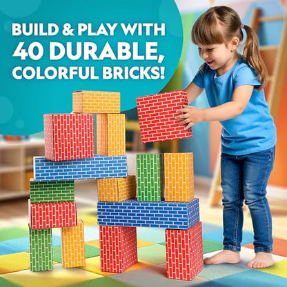 National Geographic Kids Jumbo Cardboard Building Blocks 40-Piece Set - style: 40 Piece - Original