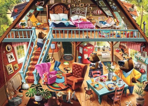 Ravensburger Dean Macadam Goldilocks Gets Caught! 1000 Piece Jigsaw Puzzle for Adults - 12000423 - Handcrafted Tooling, Made in Germany, Every Piece Fits Together Perfectly - style: Goldilocks Gets Caught!