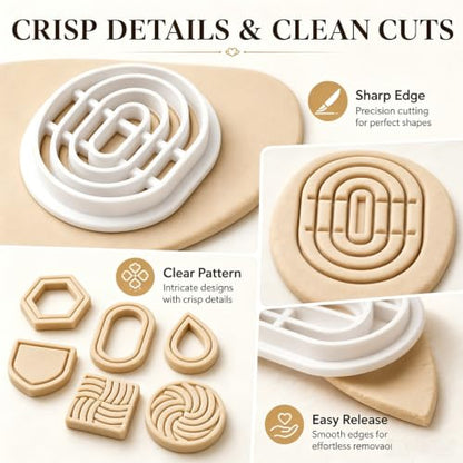 9Pcs Geometric Polymer Clay Cutters for Earrings Jewelry Making - color: Square