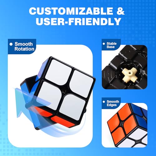 AuntyFey Speed Cube Set 5 Pack, 2x2 3x3 4x4 Megaminx Pyramid, Kids & Adults - style: 5 Pack