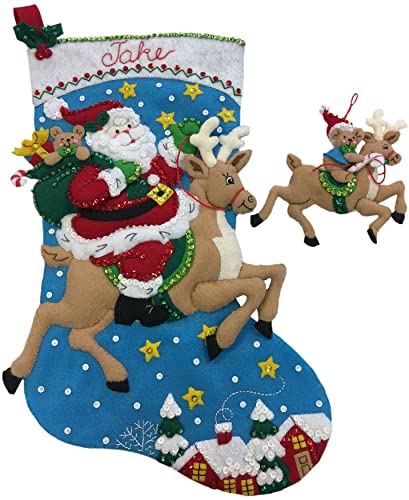 Bucilla 86816 Reindeer Santa Stocking Kit