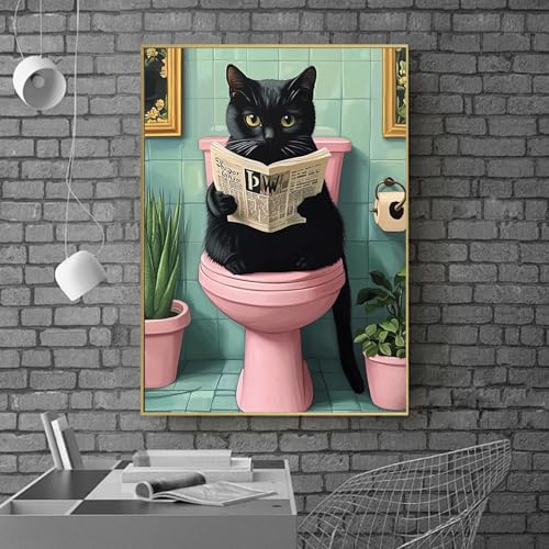 Diamond Art Kits for Adults,Black Cat Diamond Painting Kits 12x16in - color: DP01531