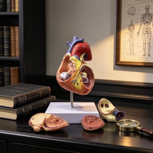 XINDAM 2X Enlarged Human Heart Anatomical Model,Anatomically Accurate Heart Model Human Skeleton Anatomy for Science Classroom Study Display Teaching Medical Model