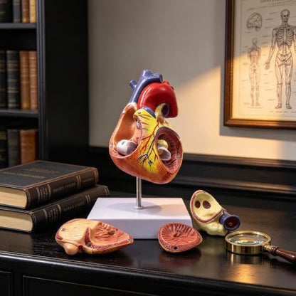 XINDAM 2X Enlarged Human Heart Anatomical Model,Anatomically Accurate Heart Model Human Skeleton Anatomy for Science Classroom Study Display Teaching Medical Model