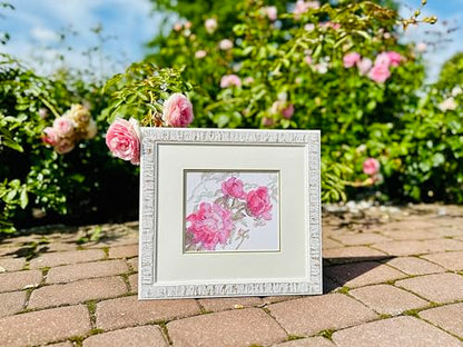 Aine A1010 Peonies. Whisper Counted Cross Stitch Kit 7 x 6 in - size: Peonies. Whisper