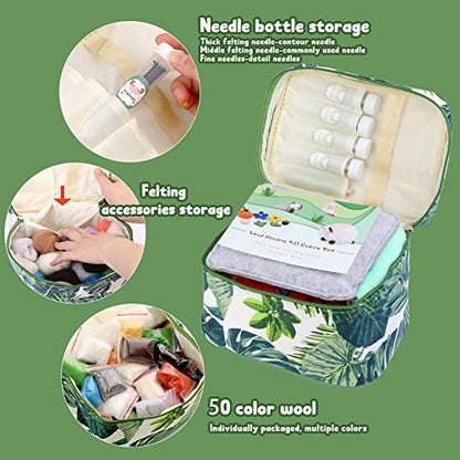 IMZAY Needle Felting Kit Beginner 50 Colors Wool Roving Set - size: Medium