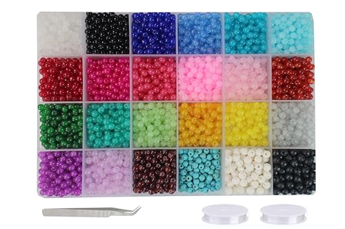 4mm Glass Beads 4700pcs Bulk for Jewelry Making - size: 4mm Mixed Set