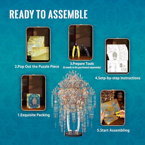 Piececool 3D Metal Puzzles for Adults Kingfisher Phoenix Coronet Model Kit