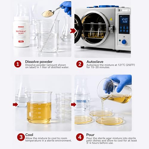 Nutrient Agar Powder 250g - Microbiology Culture Medium for Petri Dishes