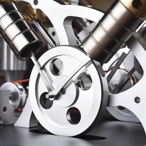 4-Cylinder Hot Air Stirling Engine Model Kit with Generator,Ready-to-Start Full Metal Kit,Stainless Steel Heating Tube & Copper Head,Precision CNC Parts,for Physics Demo & Engineering Collection