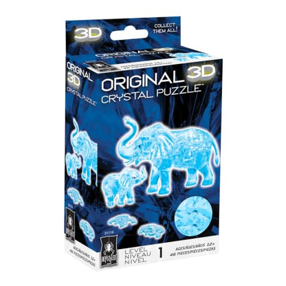 BePuzzled | Elephant and Baby Original 3D Crystal Puzzle, Ages 12 and Up, 46 - color: Elephant