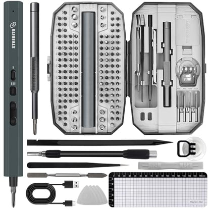 STREBITO 155 in 1 Electric Screwdriver Set, Electric Precision Screwdriver - color: Grey