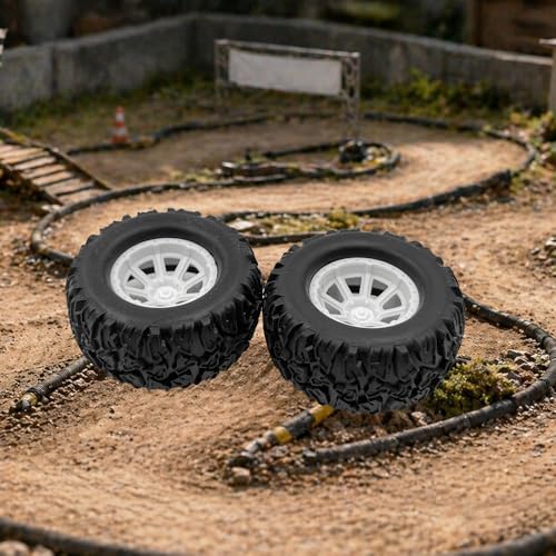 4PCS Toy Car Wheel Model Car Rubber Tire Wheels with Metal Shaft Round Rod Axles for RC Car Truck Robot DIY Model Toy Wheel Replace Parts (3x55mm) - style: 3x55mm