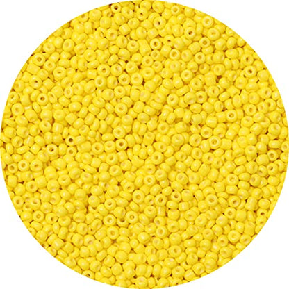 5000pcs Yellow Glass Seed Beads Bulk -Small Pony Bead, Waist Spacer Beads for Bracelet, Necklace Jewelry Making, DIY Craft Projects(3mm 8/0) - color: Lemon Yellow, size: 3mm
