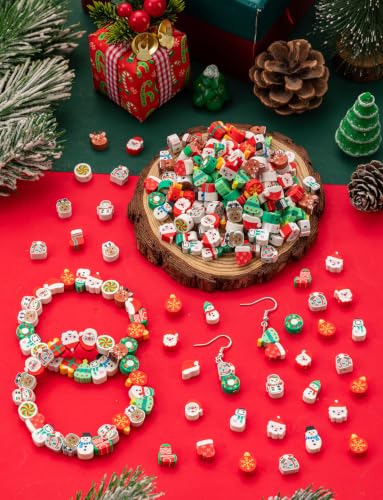 Christmas Polymer Clay Beads, Mixed Heishi Spacer Beads Supplies, 200 Pcs - color: Xmas-2