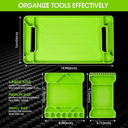 DURATECH 3PC Flexible Tool Tray, Silicone Tool Holder for Mechanics Storage