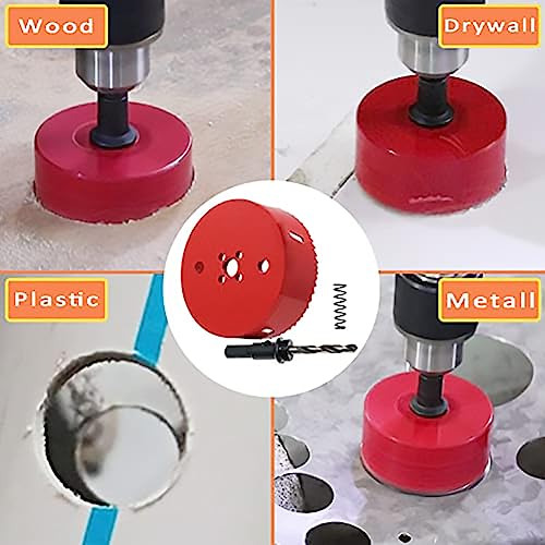 1-9/16 in. Bi-Metal Hole Saw Drill Bits - Versatile and Durable Hole Cutter for Wood, Plywood, Plaster Drywall, Ceiling, Plastic Pipe, PVC and Thin Metal - Includes Arbor & Pilot Bit (40mm) - size: 1-9/16"(40mm)