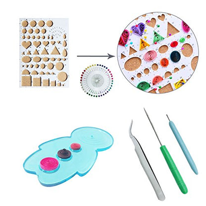 Woohome Quilling Supplies Paper Quilling Kits with 10 Quilling Tools and 34 Colors 700 Strips Quilling Paper for Craft - color: Style 4