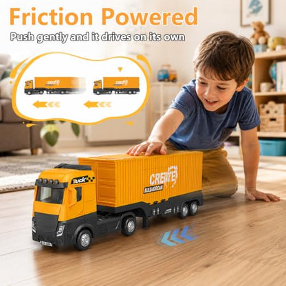 WEOLULU Construction Truck Toys Birthday Gift for 3-5 Year Old Boys - color: Yellow