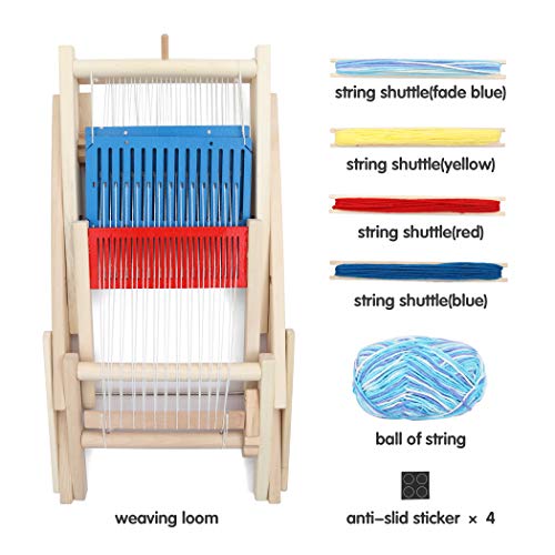LAVIEVERT Wooden Multi-Craft Weaving Loom DIY Hand-Knitting Weaving Machine Intellectual Toys for Kids