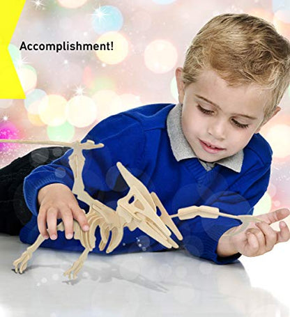 Puzzled Pteranodon 3D Woodcraft Jigsaw Construction Puzzle Kit - 23 Pieces