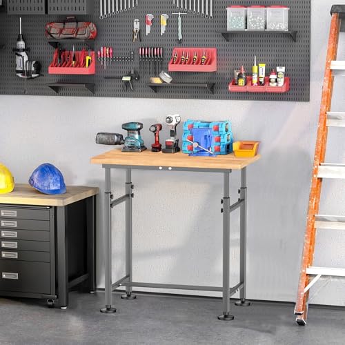EVERHANGER Workbench for Garage, Adjustable Height Work Table - size: Small