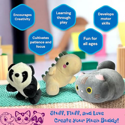 3-Pack 8" Make Your Own Stuffed Animal Kit - No Sew Crafts for Kids - DIY Children Dinosaur Pillow - Unstuffed Plush Animals Kit (Traditional)