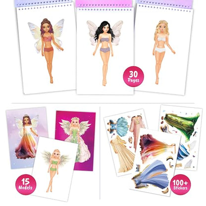 BSCOOL Sticker Dress Up Angels and Fairies Activity Book for Girls - color: Sticker Dress Up Angels and Fairies