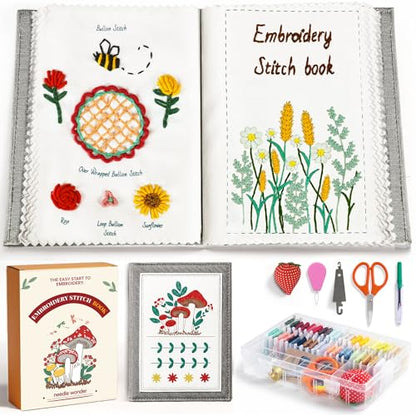 CYANFOUR 2026 New Embroidery Stitch Book Kit for Adults Beginners - color: embroidery book kit