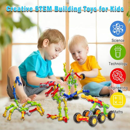 Huaker STEM Building Toys for 3 4 5 6 7 8 Year Old Boys Girls Birthday Gift - style: 125