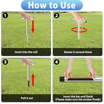 ForoGore 2 Pack 17 Inch Stainless Steel Soil Sampler Probe - size: 2 Pack 17 INCH