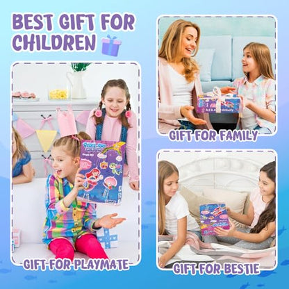 MZYTOZA Poke Art Kit for Kids Ages 4-8, Mess-Free Fabric Craft Set - color: Pink and Blue-Mermaid