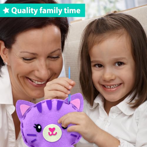 KRAFUN Beginner Sewing Kit, Sew Kitten & Mouse, Pre-Cut Felt, Kids Ages 5+ - color: Kitten