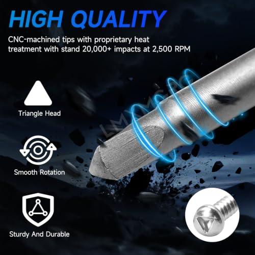 7PCS Triangle Screwdriver Set Triangle Bit Set S2 Alloy Steel 2"/50mm 1/4 Hex-Shank Tamper-Proof Security Bit TA18 TA20 TA23 TA25 TA27 TA30 TA46 - color: Triangle Head