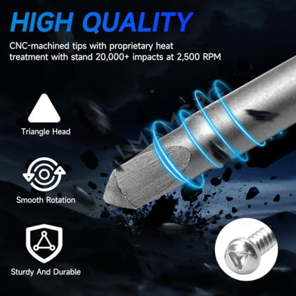 7PCS Triangle Screwdriver Set Triangle Bit Set S2 Alloy Steel 2"/50mm 1/4 Hex-Shank Tamper-Proof Security Bit TA18 TA20 TA23 TA25 TA27 TA30 TA46 - color: Triangle Head
