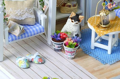 DIY Miniature Dollhouse Kits - Wooden Mini Model House with LED Lights, Tiny Furniture & Accessories – Craft Building Kits for Teens & Adults (Kitten Diary) – Birthday Valentine's Gift - style: Kitten Diary