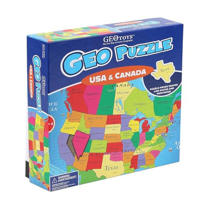 GeoPuzzle USA & Canada Jigsaw Puzzles, 69 Pc Puzzle for Kids Ages 6 & Up - color: 1 Set-usa & Canada