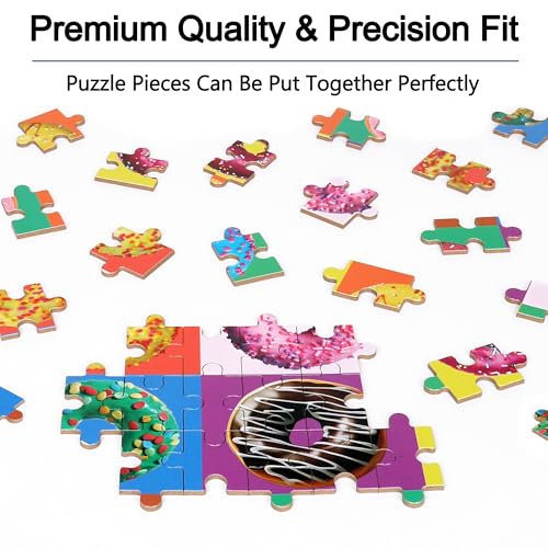 LELEMON Puzzles for Kids Ages 4-6, 60 Piece Puzzles for Kids in Metal Box - color: 9 Piece Donut