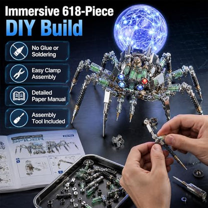 3D Metal Puzzle for Adults,Spider Puzzle Building Set，3D Metal Model Kit, Brain Teaser Puzzles DIY Assembling for Stress Relief - High end Men's Gift - style: Spider