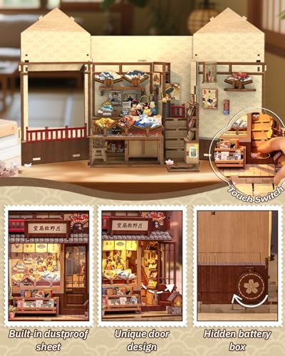 Japan Book Nook, DIYMiniature House Kit, Japanese Fan Shop Booknook - color: Tsukino Eogi-dou