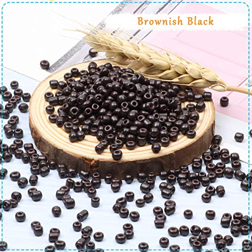 5000pcs Brownish Black Glass Seed Beads Bulk, Small Tiny Waist Spacer Beads for Bracelet, Necklace Jewelry Making, DIY Craft Projects(3mm 8/0) - color: Brownish Black, size: 3mm
