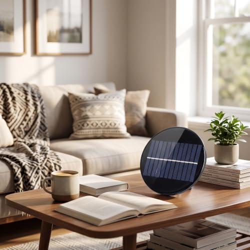 EFFICIENT 0.8W 6V Small Round Solar Panel for DIY Projects, Solar Cell Charging Board for Low-Power Devices, Battery Maintainer, and Scientific Experiments