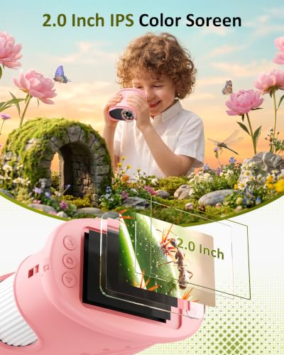 1000X Handheld Digital Microscope for Kids: Pocket Microscope for Stem Toy - color: Pink