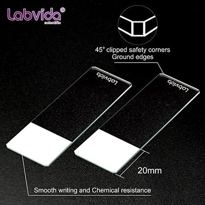 144pcs Frosted Microscope Slides, Dim.75mmx25mm, LVQ034W - color: 144pcs,White Color Frosted Slides