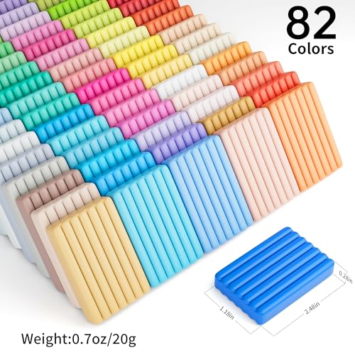 Aestd-ST Polymer Clay 82 Colors, Oven Bake Modeling Clay for Kids & Artists - color: 82 Colors