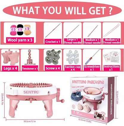 Cyandream Sentro 40 Needles Knitting Machine, Circular Loom for Beginners