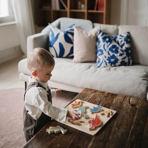 mushie Wooden Space Puzzle | for Kids 3 Years+ | Preschool Educational & Toddler Montessori Toys (8 pcs)