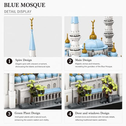 1129Pcs Blue Mosque Istanbul Building Set World Landmark Architecture Model Collectible Toy for Kids and Adults - color: Blue Mosque